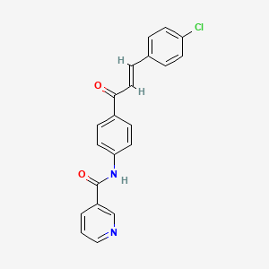 (E)-N-(4-(3-(4-chlorophenyl)acryloyl)phenyl)nicotinamide