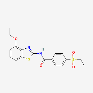 molecular formula C18H18N2O4S2 B2500933 N-(4-ethoxybenzo[d]thiazol-2-yl)-4-(ethylsulfonyl)benzamide CAS No. 886936-59-0