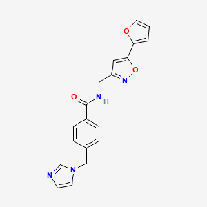 4-((1H-imidazol-1-yl)methyl)-N-((5-(furan-2-yl)isoxazol-3-yl)methyl)benzamide