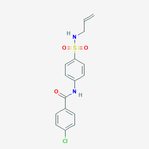 molecular formula C16H15ClN2O3S B250094 N-{4-[(allylamino)sulfonyl]phenyl}-4-chlorobenzamide 