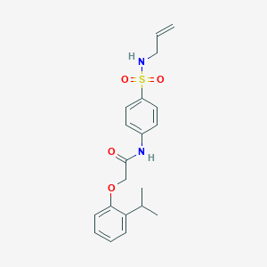 molecular formula C20H24N2O4S B250095 N-{4-[(allylamino)sulfonyl]phenyl}-2-(2-isopropylphenoxy)acetamide 
