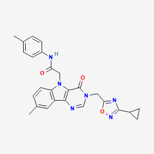 2-{3-[(3-cyclopropyl-1,2,4-oxadiazol-5-yl)methyl]-8-methyl-4-oxo-3H,4H,5H-pyrimido[5,4-b]indol-5-yl}-N-(4-methylphenyl)acetamide