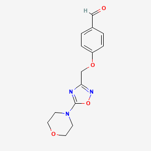 4-[(5-Morpholin-4-yl-1,2,4-oxadiazol-3-yl)methoxy]benzaldehyde