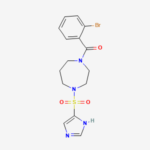 (4-((1H-imidazol-4-yl)sulfonyl)-1,4-diazepan-1-yl)(2-bromophenyl)methanone