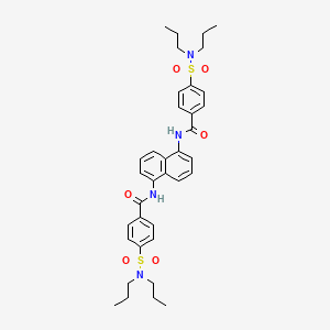 4-(dipropylsulfamoyl)-N-[5-[[4-(dipropylsulfamoyl)benzoyl]amino]naphthalen-1-yl]benzamide