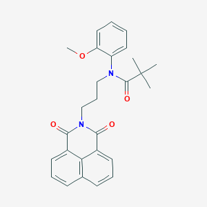 molecular formula C27H28N2O4 B2500963 N-(3-(1,3-二氧代-1H-苯并[de]异喹啉-2(3H)-基)丙基)-N-(2-甲氧基苯基)戊酰胺 CAS No. 313501-00-7