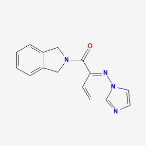 molecular formula C15H12N4O B2500965 2-{imidazo[1,2-b]pyridazine-6-carbonyl}-2,3-dihydro-1H-isoindole CAS No. 2415465-13-1