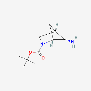 molecular formula C11H20N2O2 B2500970 (1R,4R,5S)-rel-叔丁基 5-氨基-2-氮杂双环[2.1.1]己烷-2-羧酸酯 CAS No. 1403766-80-2