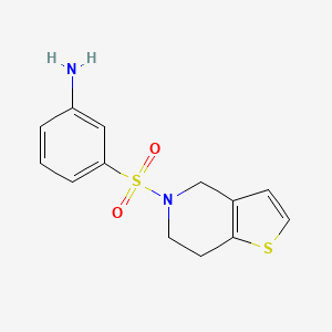 molecular formula C13H14N2O2S2 B2500977 3-{4H,5H,6H,7H-thieno[3,2-c]pyridine-5-sulfonyl}aniline CAS No. 954564-58-0