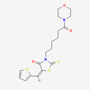 (E)-3-(6-morpholino-6-oxohexyl)-5-(thiophen-2-ylmethylene)-2-thioxothiazolidin-4-one