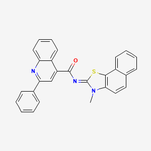 molecular formula C28H19N3OS B2500981 N-(3-methylbenzo[g][1,3]benzothiazol-2-ylidene)-2-phenylquinoline-4-carboxamide CAS No. 477504-49-7