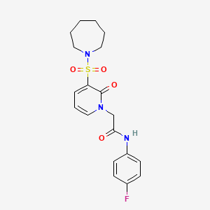 2-(3-(azepan-1-ylsulfonyl)-2-oxopyridin-1(2H)-yl)-N-(4-fluorophenyl)acetamide