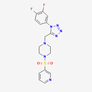 molecular formula C17H17F2N7O2S B2500983 1-((1-(3,4-difluorophenyl)-1H-tetrazol-5-yl)methyl)-4-(pyridin-3-ylsulfonyl)piperazine CAS No. 1040650-79-0