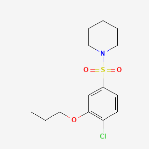 molecular formula C14H20ClNO3S B2500990 1-Chloro-4-(piperidylsulfonyl)-2-propoxybenzene CAS No. 898646-90-7