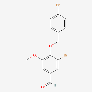 molecular formula C15H12Br2O3 B2500991 3-溴-4-[(4-溴苯甲基)氧基]-5-甲氧基苯甛 CAS No. 381238-98-8