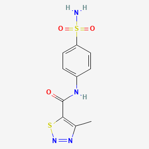 molecular formula C10H10N4O3S2 B2500992 4-methyl-N-(4-sulfamoylphenyl)-1,2,3-thiadiazole-5-carboxamide CAS No. 881445-08-5