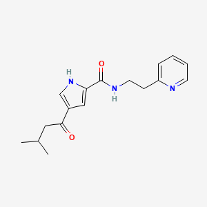 molecular formula C17H21N3O2 B2500998 4-(3-methylbutanoyl)-N-[2-(2-pyridinyl)ethyl]-1H-pyrrole-2-carboxamide CAS No. 439111-96-3