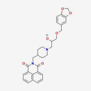 3-[(1-{3-[(2H-1,3-benzodioxol-5-yl)methoxy]-2-hydroxypropyl}piperidin-4-yl)methyl]-3-azatricyclo[7.3.1.0^{5,13}]trideca-1(12),5,7,9(13),10-pentaene-2,4-dione