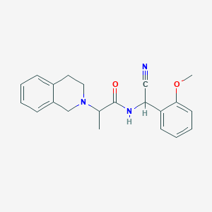 molecular formula C21H23N3O2 B2501006 N-[Cyano-(2-methoxyphenyl)methyl]-2-(3,4-dihydro-1H-isoquinolin-2-yl)propanamide CAS No. 1385264-00-5