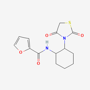 molecular formula C14H16N2O4S B2501014 N-(2-(2,4-dioxothiazolidin-3-yl)cyclohexyl)furan-2-carboxamide CAS No. 942742-36-1