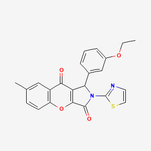 molecular formula C23H18N2O4S B2501017 1-(3-乙氧基苯基)-7-甲基-2-(噻唑-2-基)-1,2-二氢咔唑并[2,3-c]吡咯-3,9-二酮 CAS No. 632318-26-4
