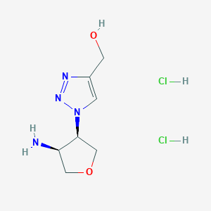 molecular formula C7H14Cl2N4O2 B2501022 {1-[(3R,4S)-4-aminooxolan-3-yl]-1H-1,2,3-triazol-4-yl}methanol dihydrochloride CAS No. 2089245-26-9
