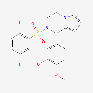 molecular formula C21H20F2N2O4S B2501024 2-((2,5-Difluorophenyl)sulfonyl)-1-(3,4-dimethoxyphenyl)-1,2,3,4-tetrahydropyrrolo[1,2-a]pyrazine CAS No. 899739-73-2
