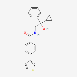 molecular formula C22H21NO2S B2501030 N-(2-环丙基-2-羟基-2-苯乙基)-4-(噻吩-3-基)苯甲酰胺 CAS No. 2034540-21-9