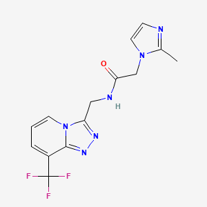 2-(2-methyl-1H-imidazol-1-yl)-N-((8-(trifluoromethyl)-[1,2,4]triazolo[4,3-a]pyridin-3-yl)methyl)acetamide