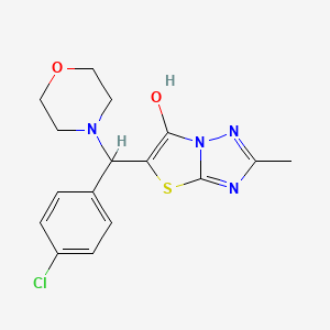 molecular formula C16H17ClN4O2S B2501033 5-((4-Chlorophenyl)(morpholino)methyl)-2-methylthiazolo[3,2-b][1,2,4]triazol-6-ol CAS No. 851809-47-7