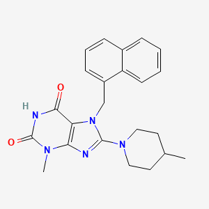 molecular formula C23H25N5O2 B2501034 3-甲基-8-(4-甲基哌啶-1-基)-7-(萘-1-基甲基)-1H-嘌呤-2,6(3H,7H)-二酮 CAS No. 941873-45-6