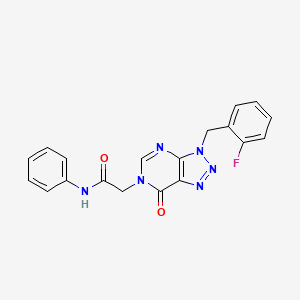 molecular formula C19H15FN6O2 B2501037 2-(3-(2-fluorobenzyl)-7-oxo-3H-[1,2,3]triazolo[4,5-d]pyrimidin-6(7H)-yl)-N-phenylacetamide CAS No. 892473-11-9