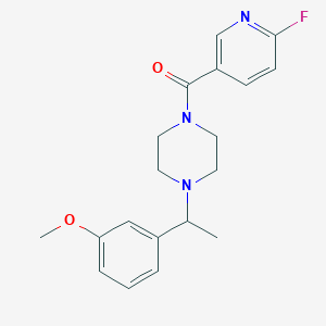 molecular formula C19H22FN3O2 B2501042 (6-Fluoropyridin-3-yl)-[4-[1-(3-methoxyphenyl)ethyl]piperazin-1-yl]methanone CAS No. 1436043-53-6