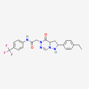 molecular formula C22H18F3N5O2 B2501045 2-[2-(4-ethylphenyl)-4-oxo-4H,5H-pyrazolo[1,5-d][1,2,4]triazin-5-yl]-N-[4-(trifluoromethyl)phenyl]acetamide CAS No. 1291839-16-1