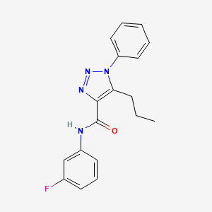 molecular formula C18H17FN4O B2501046 N-(3-氟苯基)-1-苯基-5-丙基-1H-1,2,3-三唑-4-甲酰胺 CAS No. 950254-71-4