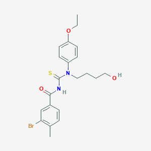 molecular formula C21H25BrN2O3S B250105 3-bromo-N-{[(4-ethoxyphenyl)(4-hydroxybutyl)amino]carbonothioyl}-4-methylbenzamide 