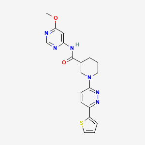 molecular formula C19H20N6O2S B2501054 N-(6-methoxypyrimidin-4-yl)-1-(6-(thiophen-2-yl)pyridazin-3-yl)piperidine-3-carboxamide CAS No. 1396707-26-8