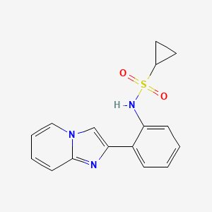 molecular formula C16H15N3O2S B2501059 N-(2-(imidazo[1,2-a]pyridin-2-yl)phenyl)cyclopropanesulfonamide CAS No. 2034474-65-0