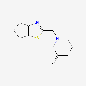 molecular formula C13H18N2S B2501066 2-((3-methylenepiperidin-1-yl)methyl)-5,6-dihydro-4H-cyclopenta[d]thiazole CAS No. 2168291-39-0