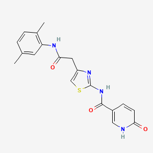 molecular formula C19H18N4O3S B2501067 N-(4-(2-((2,5-dimethylphenyl)amino)-2-oxoethyl)thiazol-2-yl)-6-oxo-1,6-dihydropyridine-3-carboxamide CAS No. 946233-84-7