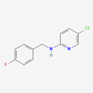 molecular formula C12H10ClFN2 B2501068 2-Pyridinamine,5-chloro-n-[(4-fluorophenyl)methyl]- CAS No. 1036556-38-3