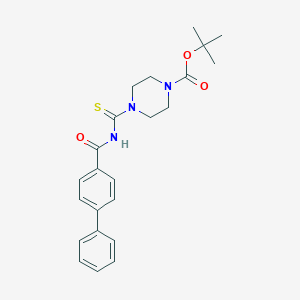 molecular formula C23H27N3O3S B250107 Tert-butyl 4-[(biphenyl-4-ylcarbonyl)carbamothioyl]piperazine-1-carboxylate 