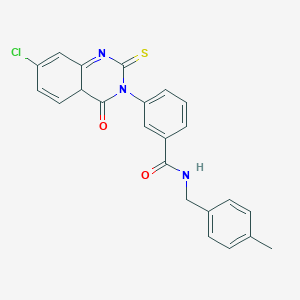 molecular formula C23H18ClN3O2S B2501071 3-(7-chloro-4-oxo-2-sulfanylidene-1,2,3,4-tetrahydroquinazolin-3-yl)-N-[(4-methylphenyl)methyl]benzamide CAS No. 422529-36-0