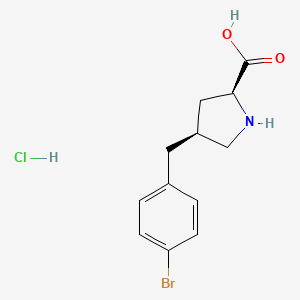 molecular formula C12H15BrClNO2 B2501075 (4S)-4-(4-Bromo-benzyl)-l-proline hcl CAS No. 2055114-66-2