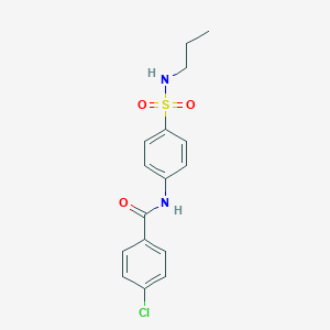 molecular formula C16H17ClN2O3S B250108 4-chloro-N-[4-(propylsulfamoyl)phenyl]benzamide 