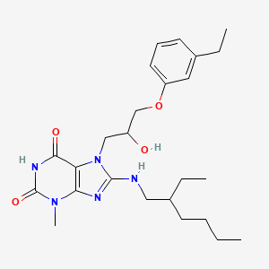 molecular formula C25H37N5O4 B2501087 8-((2-ethylhexyl)amino)-7-(3-(3-ethylphenoxy)-2-hydroxypropyl)-3-methyl-1H-purine-2,6(3H,7H)-dione CAS No. 941965-47-5