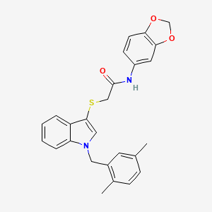 molecular formula C26H24N2O3S B2501117 N-(benzo[d][1,3]dioxol-5-yl)-2-((1-(2,5-dimethylbenzyl)-1H-indol-3-yl)thio)acetamide CAS No. 681279-67-4