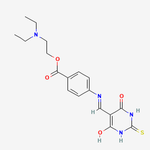 molecular formula C18H22N4O4S B2501121 2-(diethylamino)ethyl 4-(((4,6-dioxo-2-thioxotetrahydropyrimidin-5(2H)-ylidene)methyl)amino)benzoate CAS No. 381204-71-3