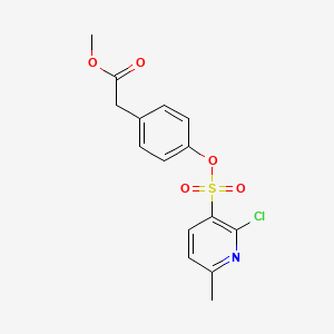 molecular formula C15H14ClNO5S B2501126 Methyl 2-(4-{[(2-chloro-6-methylpyridin-3-yl)sulfonyl]oxy}phenyl)acetate CAS No. 1788016-21-6