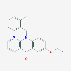 molecular formula C22H20N2O2 B2501128 7-ethoxy-10-(2-methylbenzyl)benzo[b]-1,8-naphthyridin-5(10H)-one CAS No. 894546-50-0